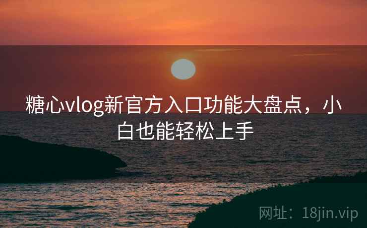 糖心vlog新官方入口功能大盘点，小白也能轻松上手